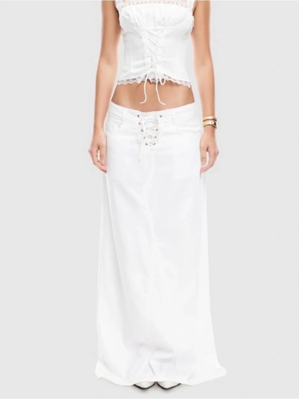 Lioness Palmer Maxi Skirt | Porcelain A6 - Picture 2 of 6